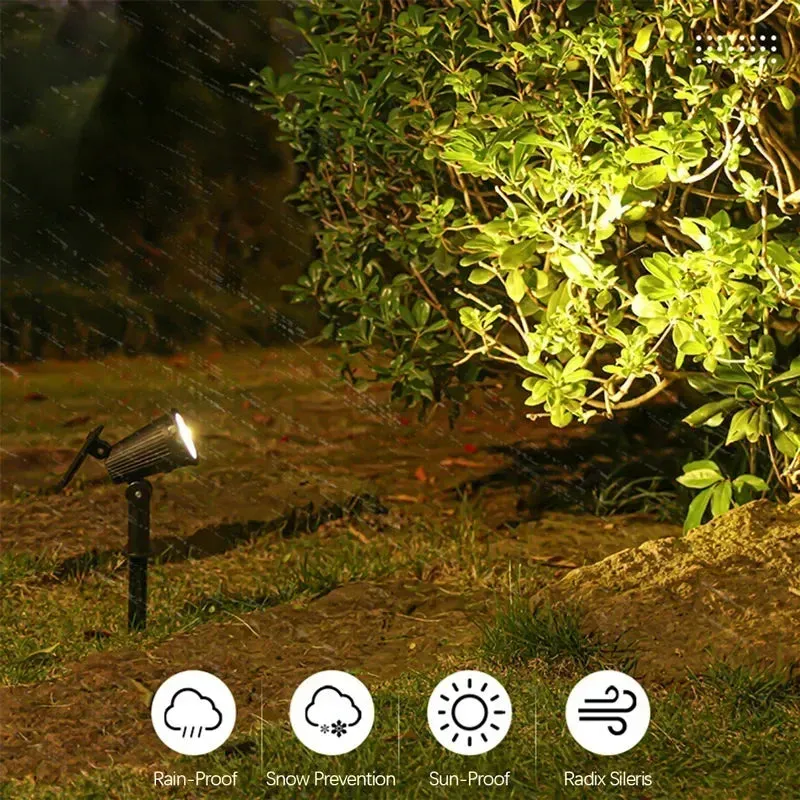Solar Lawn Lamp 9 LED, Adjustable Outdoor IP65 Waterproof Garden Courtyard Street Spotlight, 1-2pcs