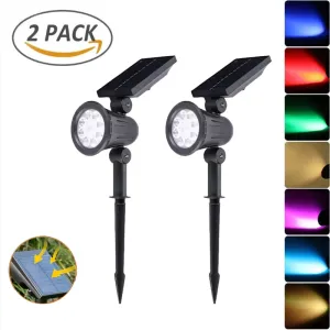 Solar Lawn Lamp 9 LED, Adjustable Outdoor IP65 Waterproof Garden Courtyard Street Spotlight, 1-2pcs