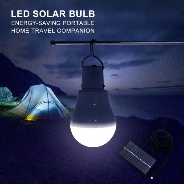 Solar Light Bulb 110LM Solar Powered Led Bulb Outdoor Solar Energy Lamp Camping Light for Home/ Fishing/Camping/Emergency/Tent/Shed Chicken Coop