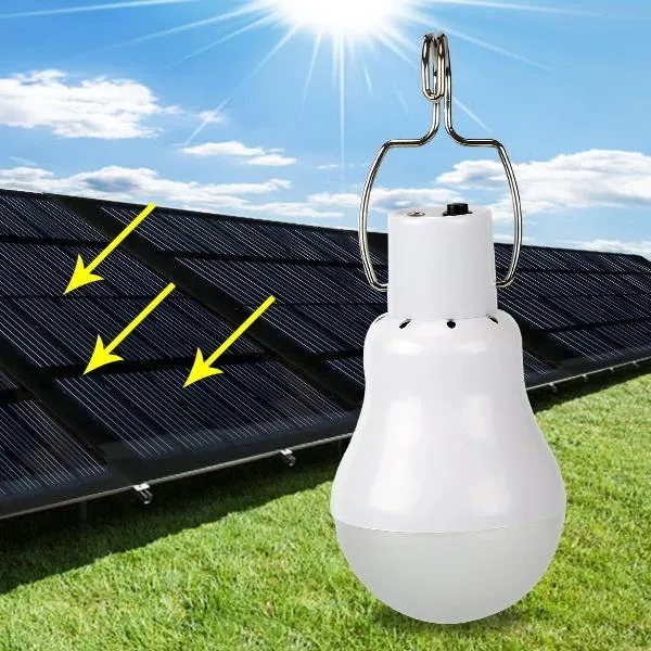 Solar Light Bulb 110LM Solar Powered Led Bulb Outdoor Solar Energy Lamp Camping Light for Home/ Fishing/Camping/Emergency/Tent/Shed Chicken Coop