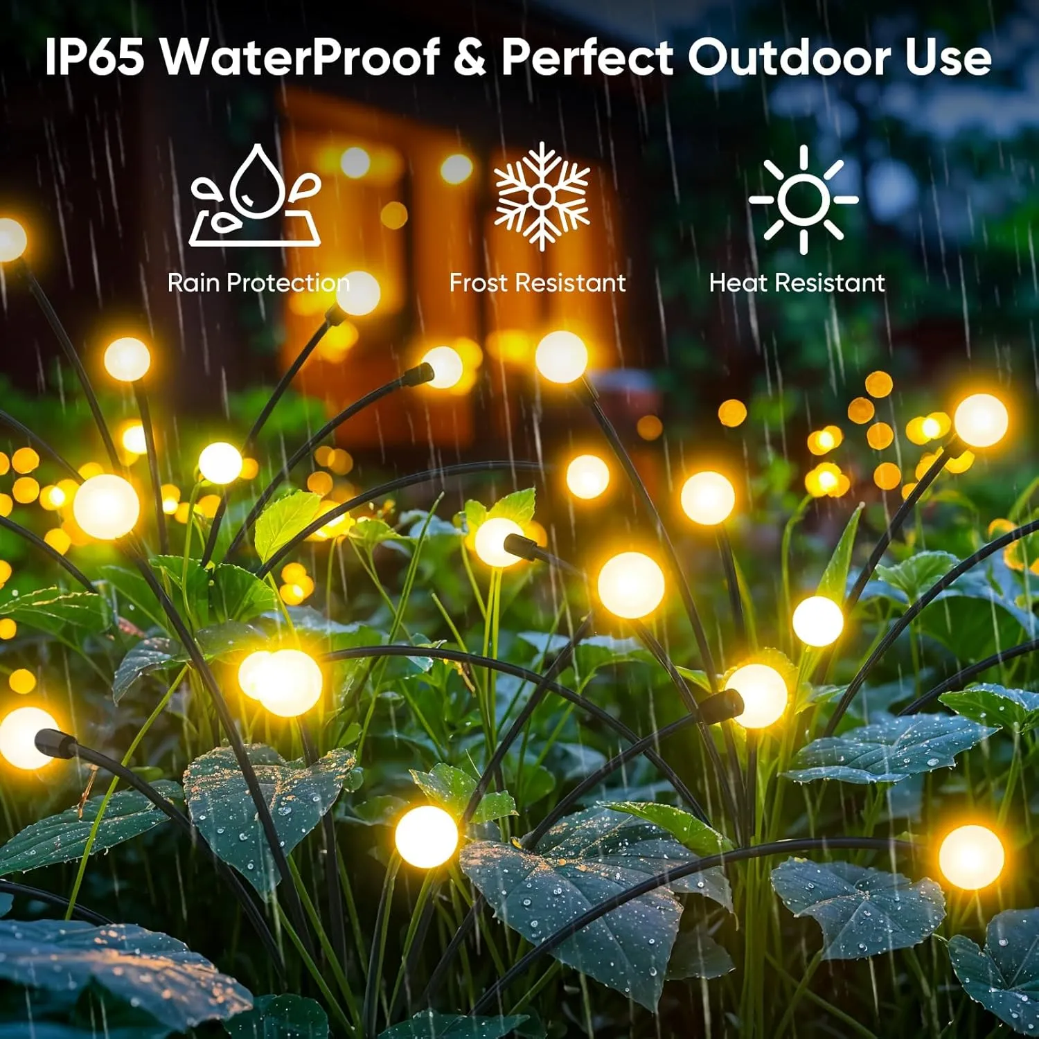 Solar Lights Outdoor Garden Decor: Unique Gardening Gifts for Mom - 4 Pack 32 LED Firefly Solar Powered Lamps - Sway by Wind Outside Waterproof Solar Lights for Yard Pathway Landscape Decorations