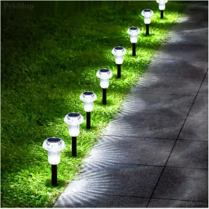Solar Lights Outdoor Pathway Lights 8 Pack LED Waterproof Cold White Mushroom Shape for Garden Driveway Walkway Landscape Path Lawn Yard Decor