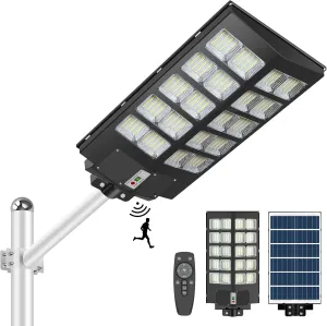 Solar Outdoor Lights Waterproof 1500W Solar Led Street Light Motion Sensor Solar Powered Lamp Dusk Dawn Bright Solar Security Flood Lighting for Outside Yard Garden Parking Lot