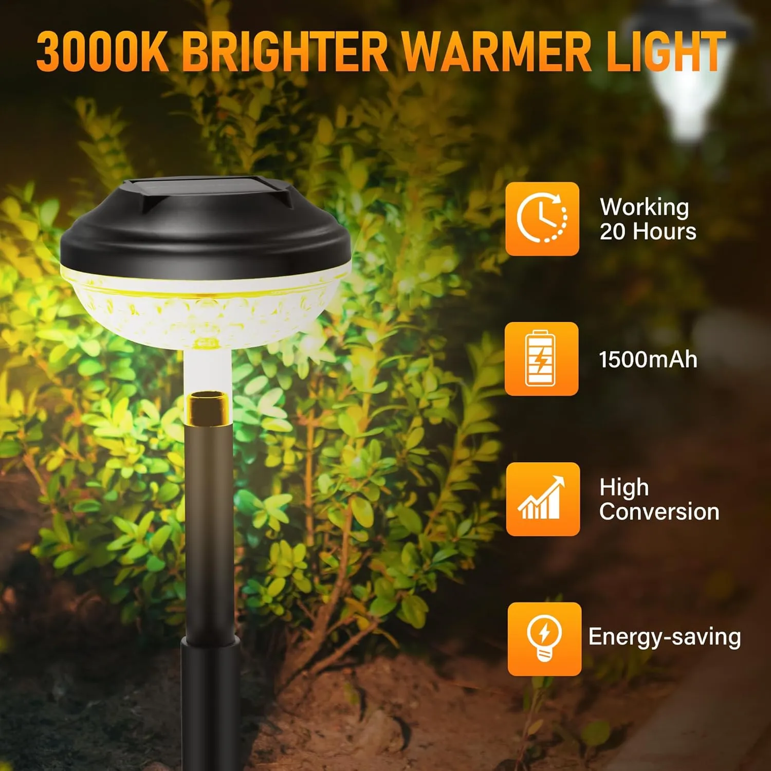 Solar Pathway Lights 4 Pack, Solar Outdoor Waterproof Powered Pathway Lights for Landscape for Patio, Garden, Yard, Pathways, Walkways and Driveways (Warm)