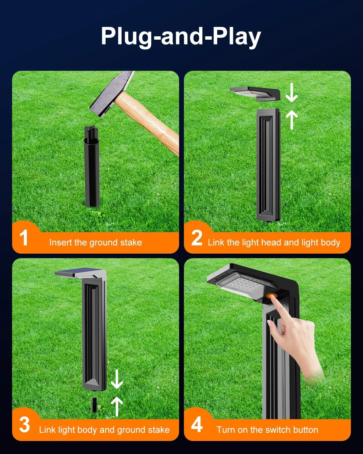 Solar Pathway Lights Outdoor 30 LED Solars Powered Lamp Dusk to Dawn Waterproof for Garden Lighting Outside, Patio, Path, Yard, Walkway, Driveway (Cool White, 6 Pack)