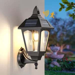 Solar Porch Lights Outdoor, 500 Lumens Solar Motion Sensor Lights, Aluminum Outside Exterior Lighting Fixture for Front Porch Garage Wall