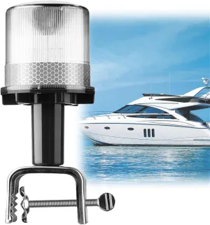 Solar Powered Boat Safety Beacon Light, Ip65 Waterproof Emergency Warning Strobe Light Signal Lamp (3 Colors: White, Red, Green)