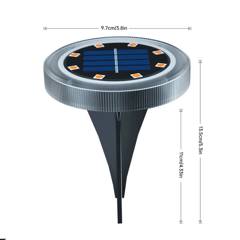 Solar Powered Ground Lights: IP65 Waterproof LED Disk Lights for Non-Slip Landscape Path Lighting on Patio Lawn
