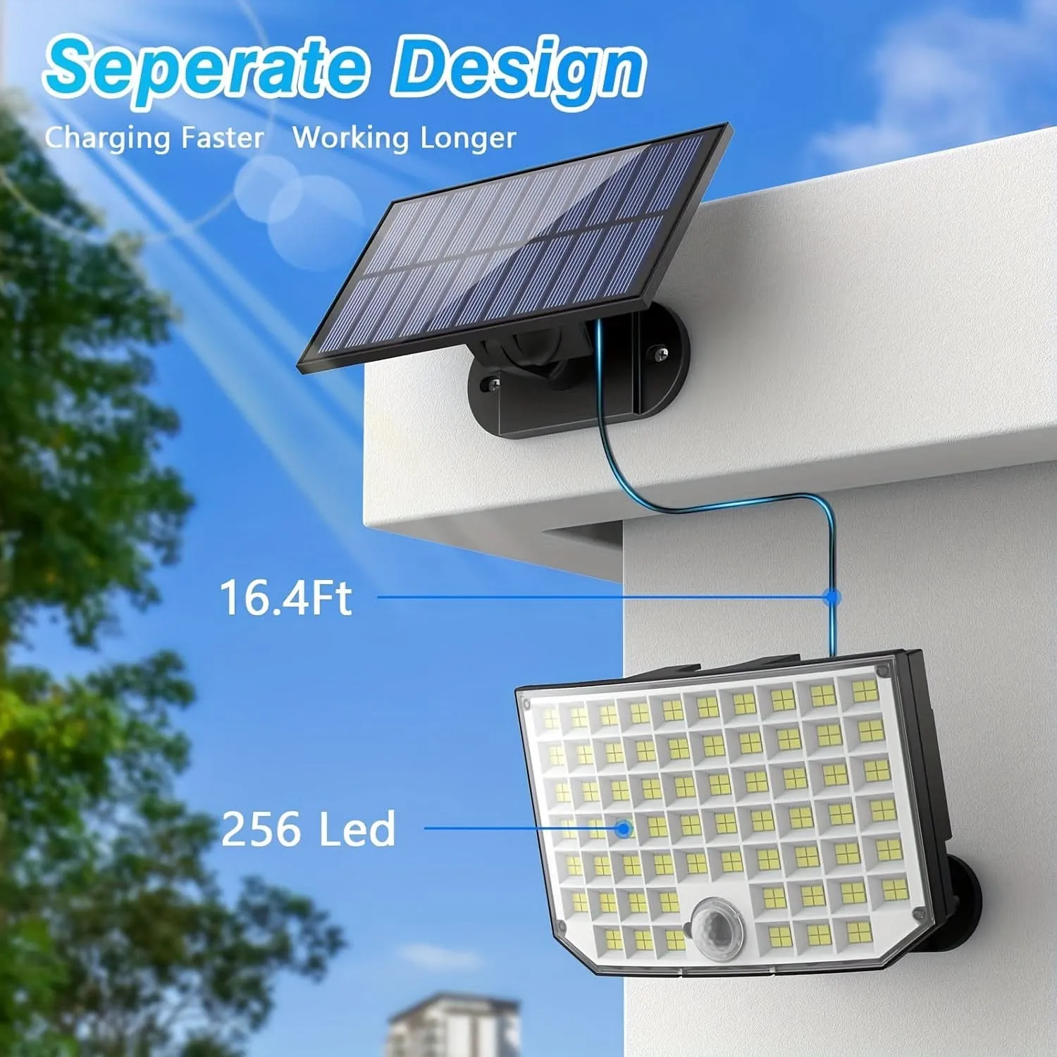 Solar-Powered Hexagonal LED Outdoor Light with Sensor
