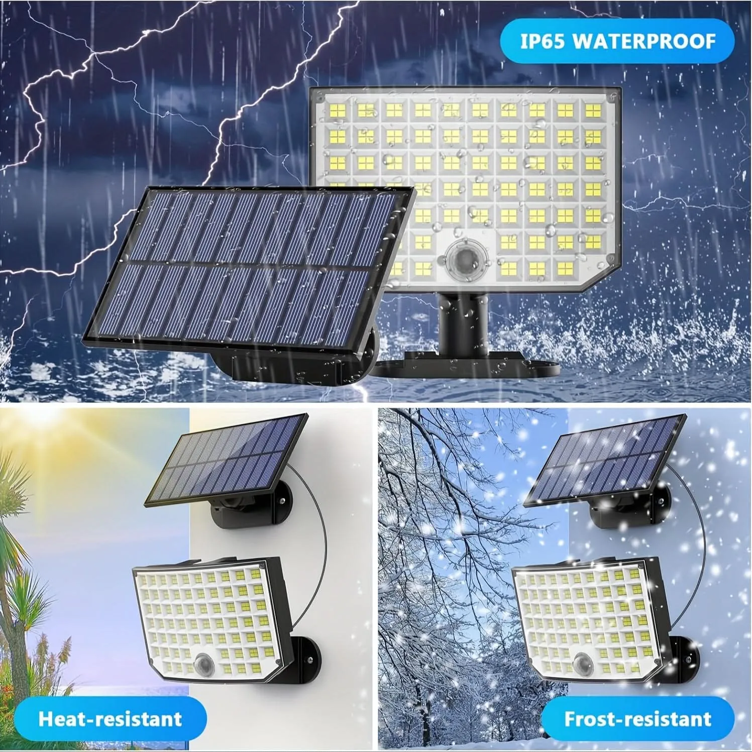 Solar-Powered Hexagonal LED Outdoor Light with Sensor