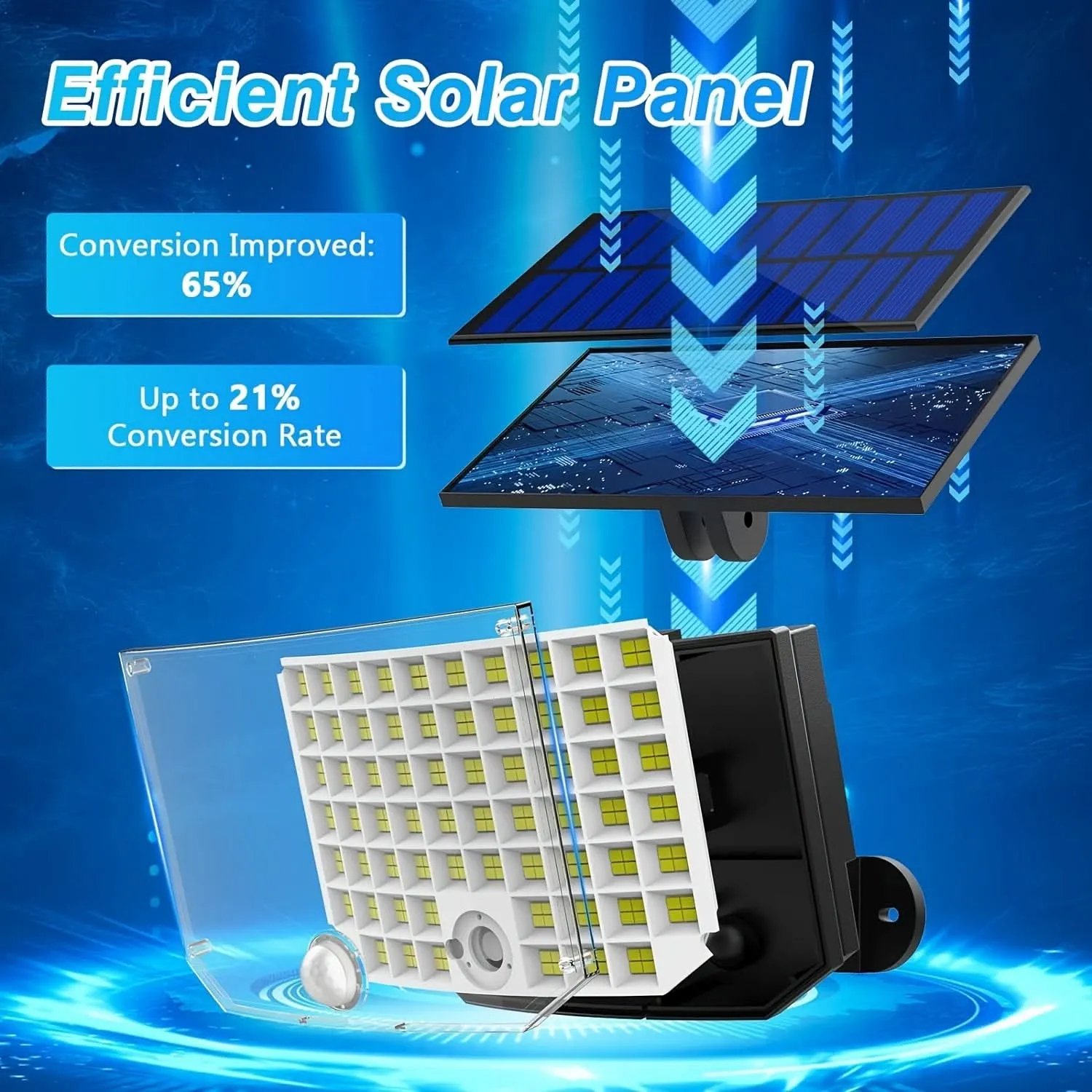 Solar-Powered Hexagonal LED Outdoor Light with Sensor
