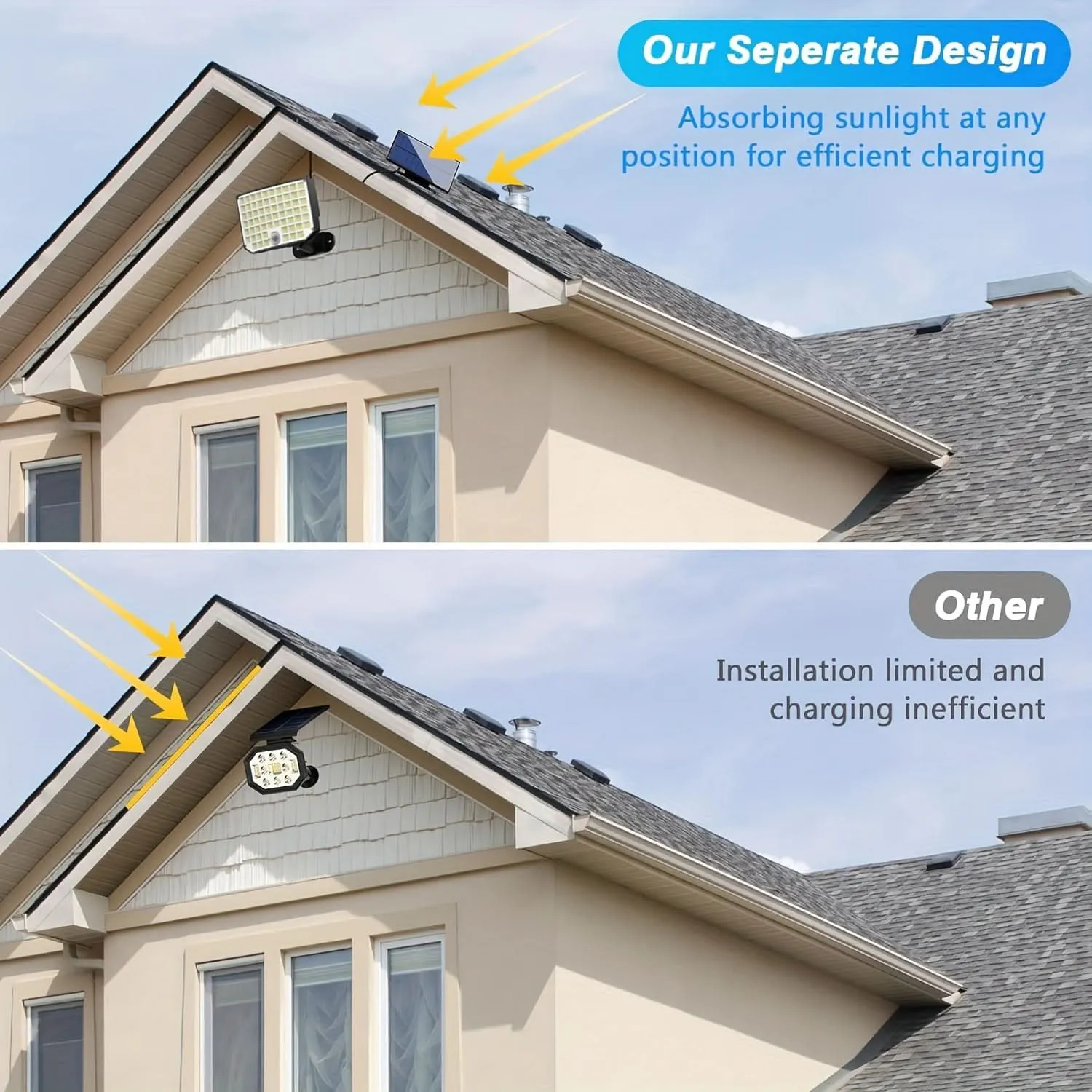 Solar-Powered Hexagonal LED Outdoor Light with Sensor