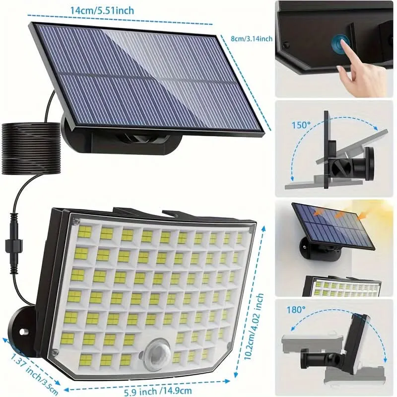 Solar-Powered Hexagonal LED Outdoor Light with Sensor