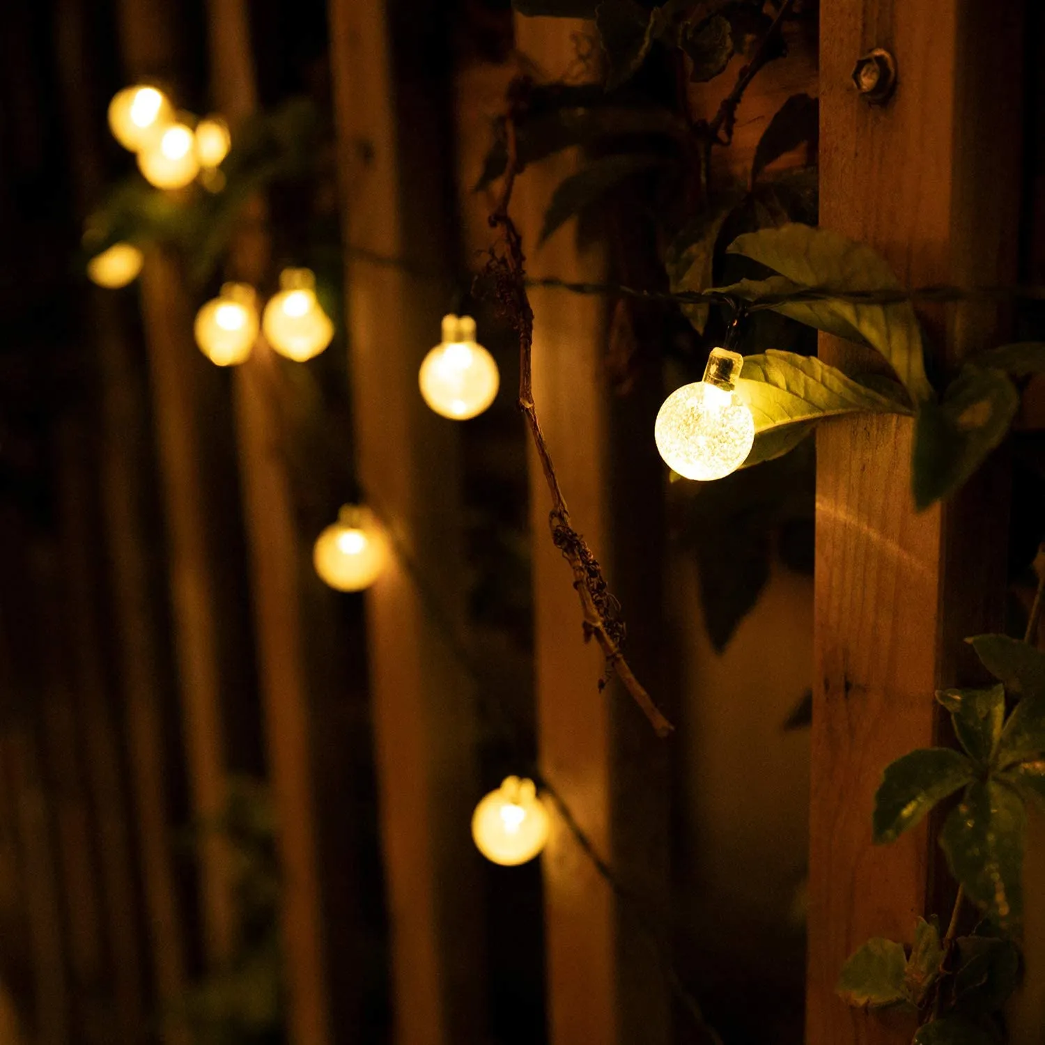 Solar Powered Waterproof Crystal Globe Lights – 35.6 ft Outdoor LED String Lights with 8 Modes (Perfect for Garden, Patio, Events)