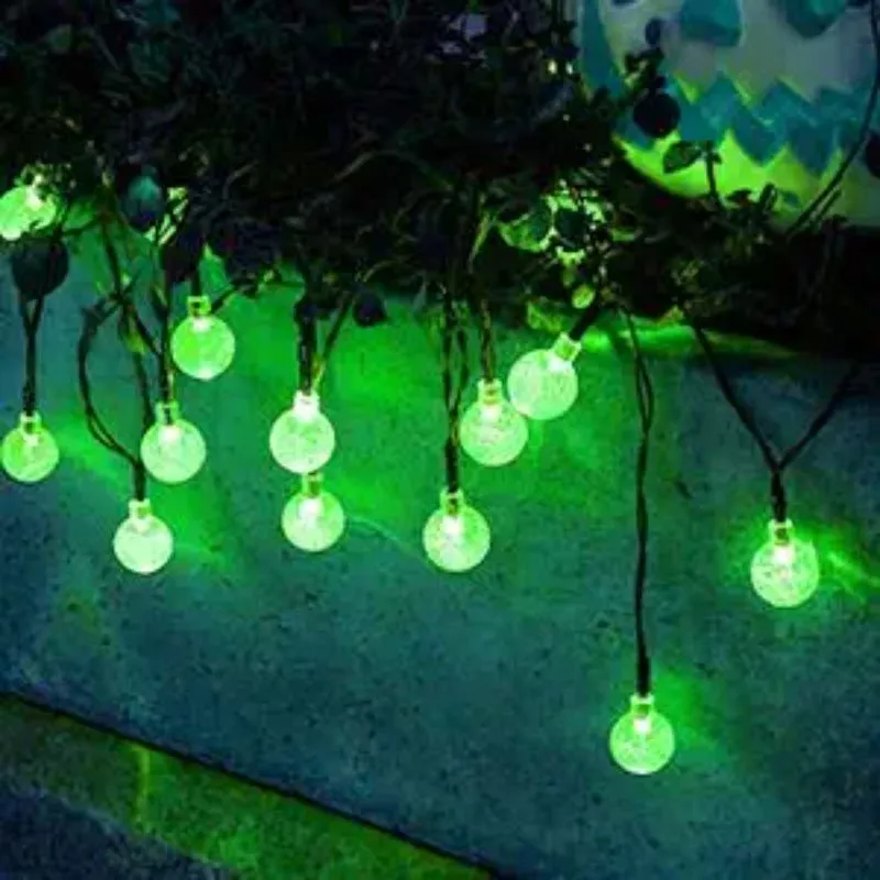 Solar Powered Waterproof Crystal Globe Lights – 35.6 ft Outdoor LED String Lights with 8 Modes (Perfect for Garden, Patio, Events)