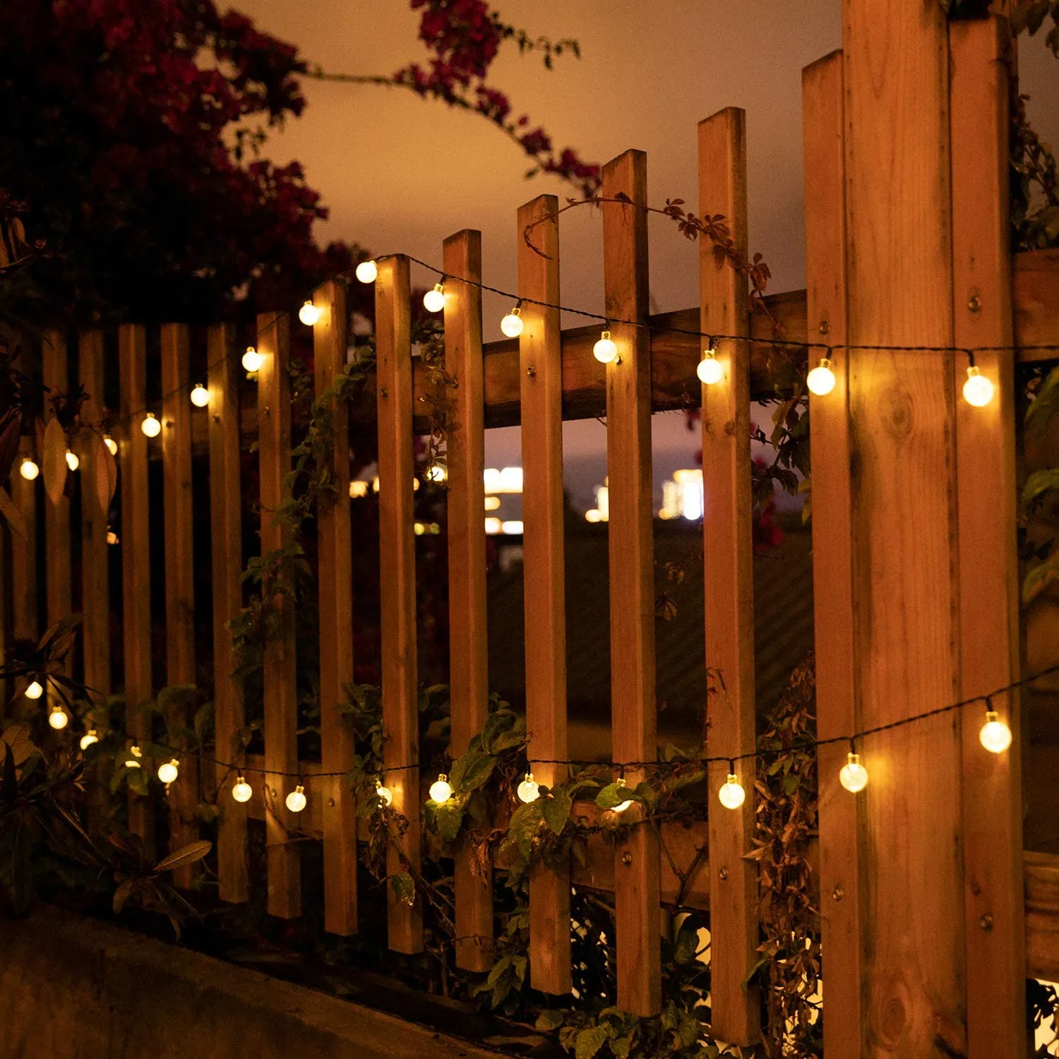 Solar Powered Waterproof Crystal Globe Lights – 35.6 ft Outdoor LED String Lights with 8 Modes (Perfect for Garden, Patio, Events)
