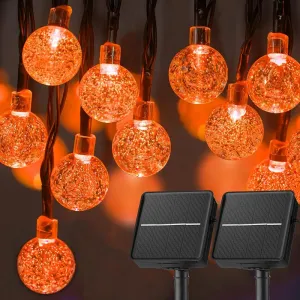 Solar Powered Waterproof Crystal Globe Lights – 35.6 ft Outdoor LED String Lights with 8 Modes (Perfect for Garden, Patio, Events)