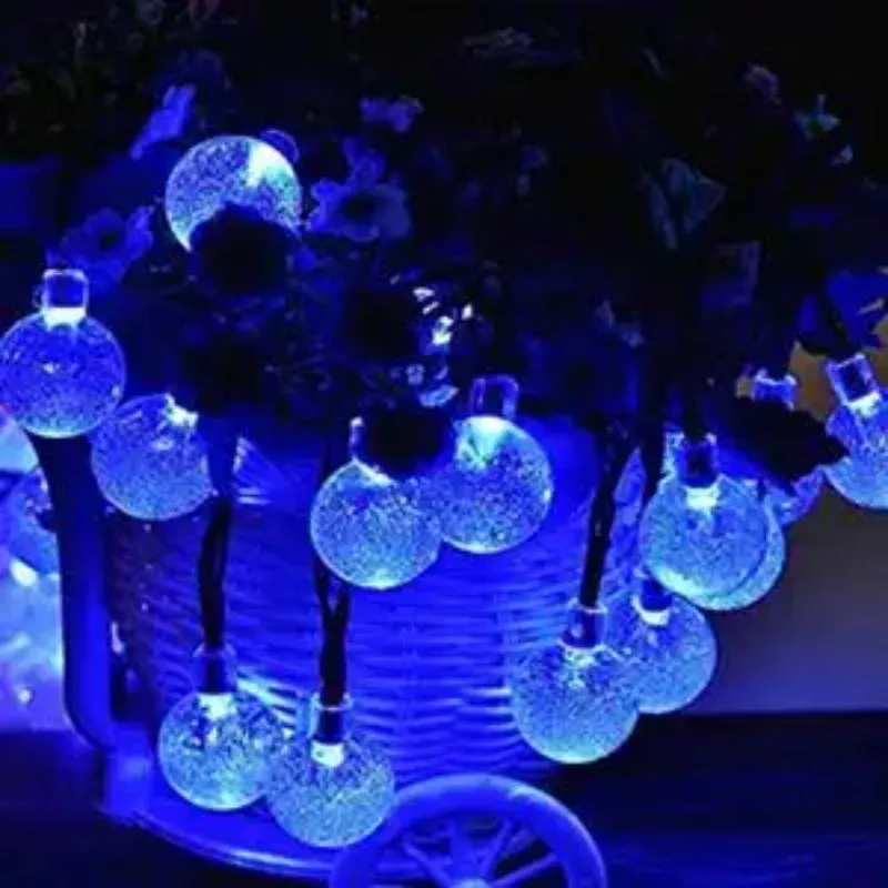 Solar Powered Waterproof Crystal Globe Lights – 35.6 ft Outdoor LED String Lights with 8 Modes (Perfect for Garden, Patio, Events)