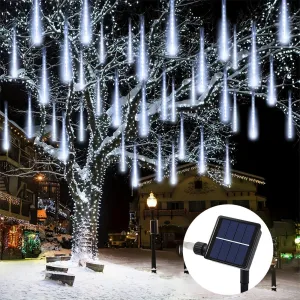 Solar Shower Lights - Waterproof Meteor Shower String Lights, Multicolor LED, Solar-Powered for Outdoor Décor