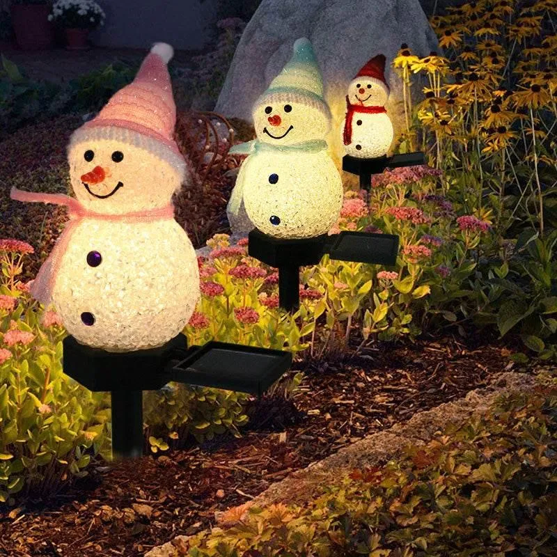 Solar Snowman Holiday Decoration - Outdoor Christmas Light