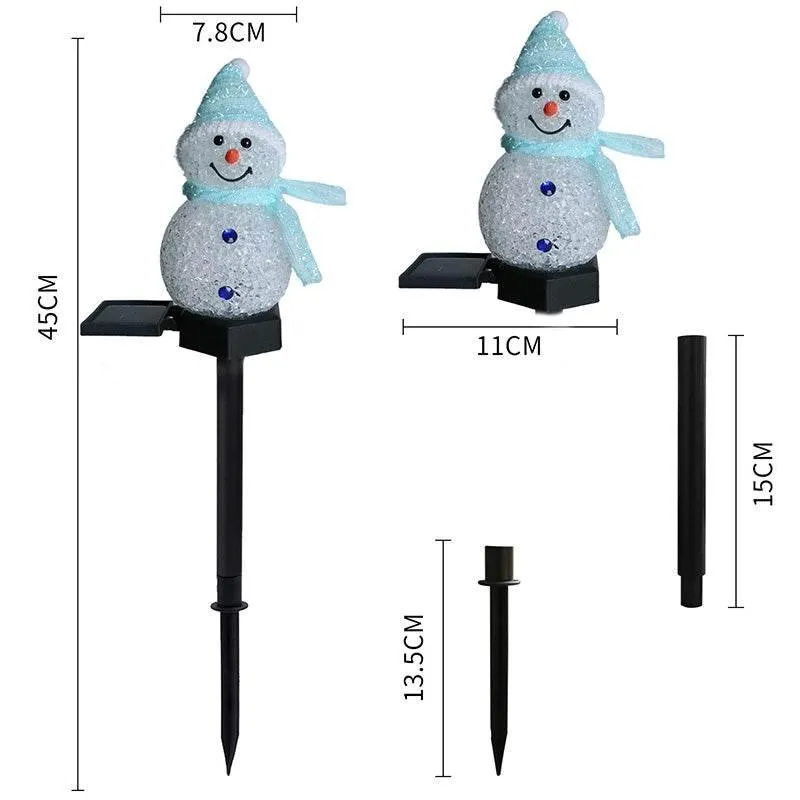 Solar Snowman Holiday Decoration - Outdoor Christmas Light