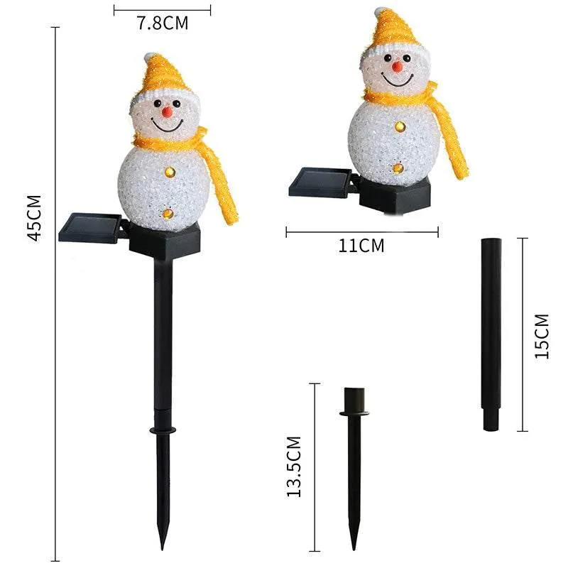 Solar Snowman Holiday Decoration - Outdoor Christmas Light