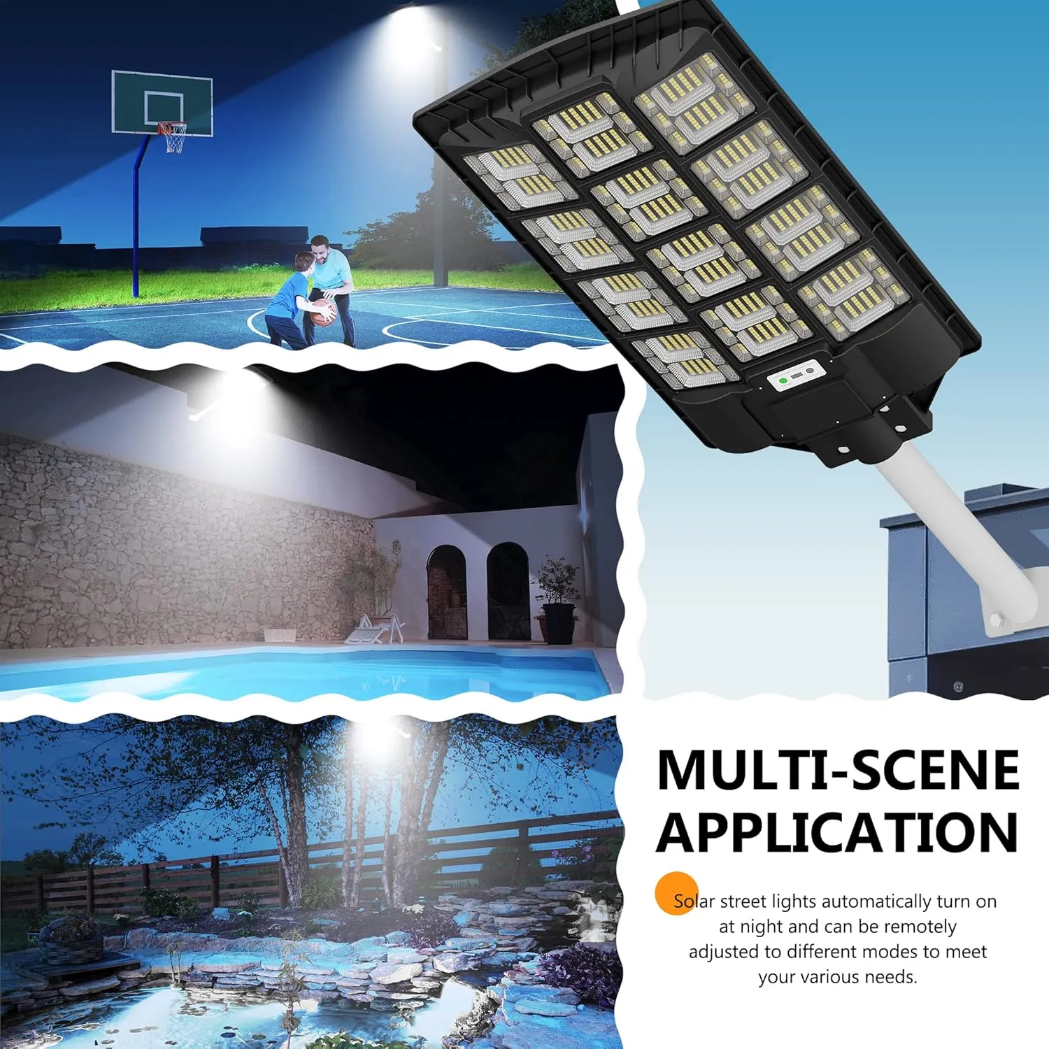 Solar Street Lights Outdoor Waterproof,1200W/100000LM Outdoor Led Street Light Dusk to Dawn,Street Lights Solar Powered with Motion Sensor and Remote Control for Parking Lot,Yard,Garden, Field