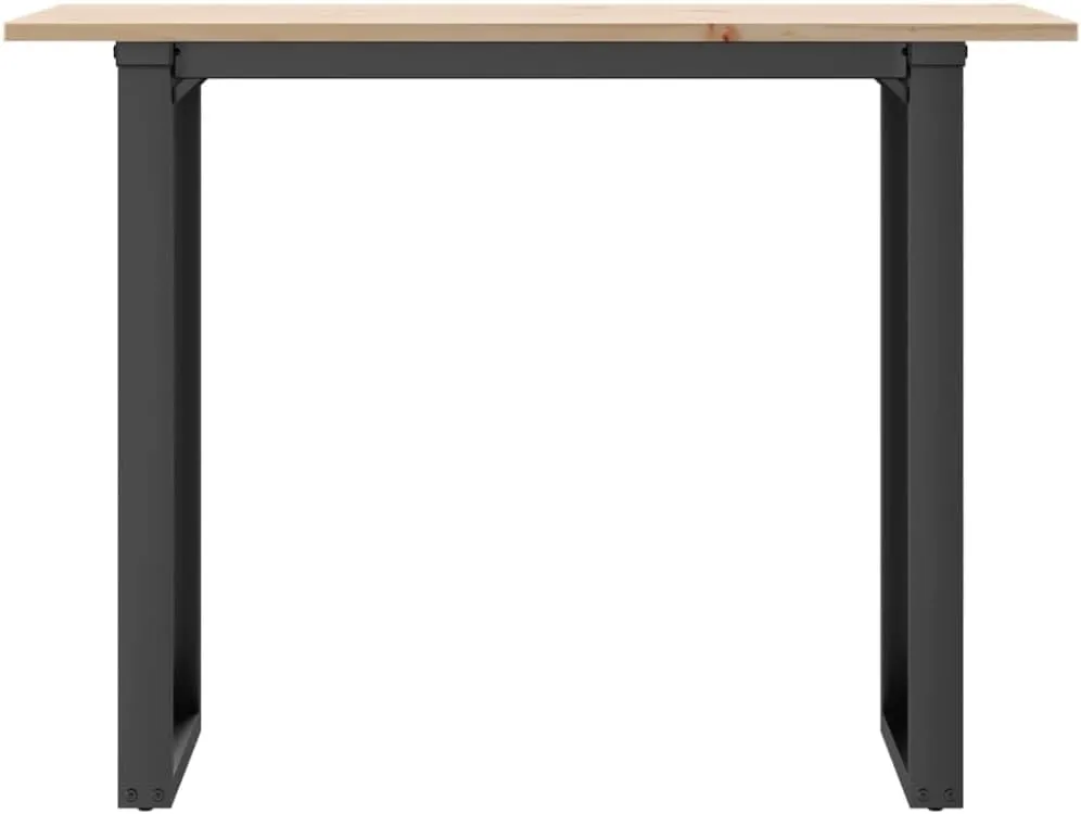 Solid Wood Pine and Steel Dining Table 39.4"x19.7"x29.5" Counter Height O-Frame Kitchen Table with Rustic Design for Small Spaces Apartment Breakroom