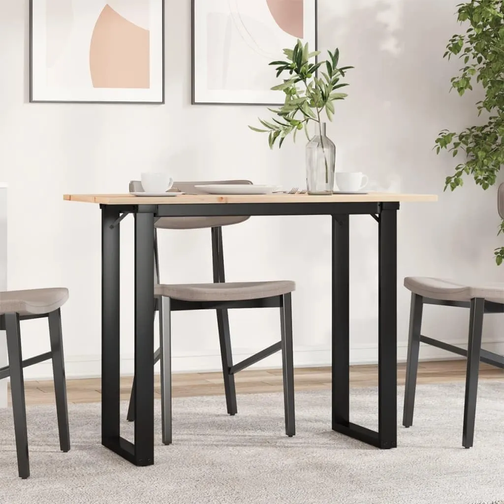 Solid Wood Pine and Steel Dining Table 39.4"x19.7"x29.5" Counter Height O-Frame Kitchen Table with Rustic Design for Small Spaces Apartment Breakroom
