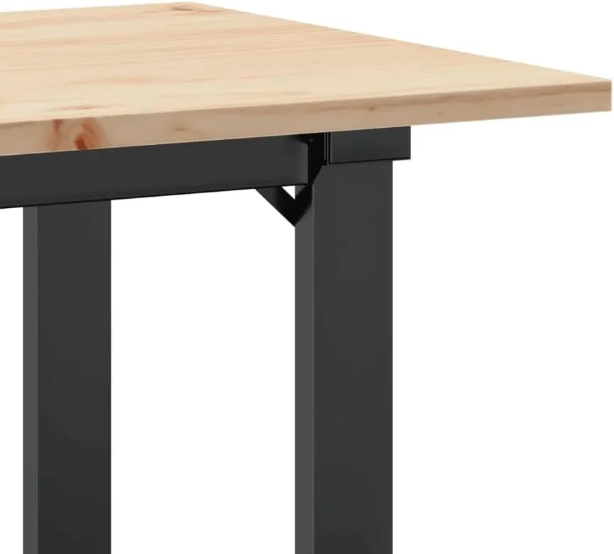 Solid Wood Pine and Steel Dining Table 39.4"x19.7"x29.5" Counter Height O-Frame Kitchen Table with Rustic Design for Small Spaces Apartment Breakroom