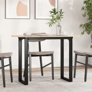 Solid Wood Pine and Steel Dining Table 39.4"x19.7"x29.5" Counter Height O-Frame Kitchen Table with Rustic Design for Small Spaces Apartment Breakroom