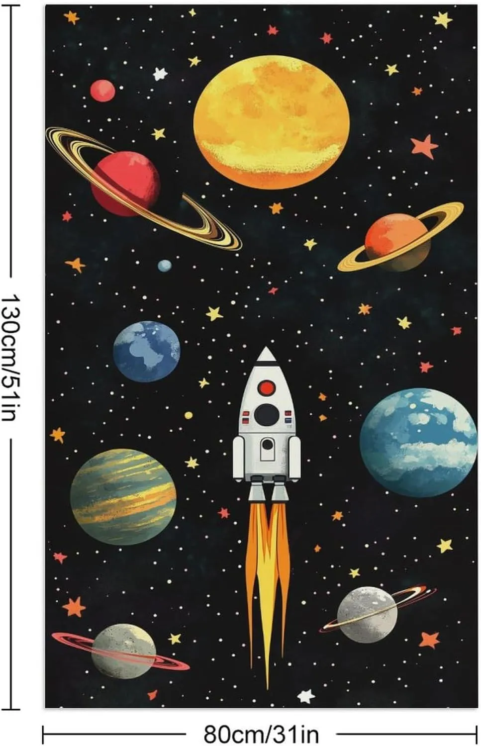 Space Theme Planets Astronauts Earth Spacecraft Beach Towel Sand Free Microfiber Large Shower Towels Multipurpose Absorbent for Bathroom Pool 52x32 Inch