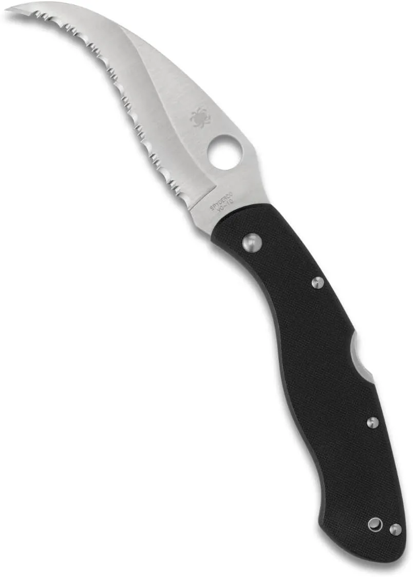 Spyderco Civilian Signature Folding Utility Knife with 4.09" VG-10 Steel Reverse S Blade and Black Durable G-10 Handle - SpyderEdge - VG-10 Steel Reverse S Blade and Back Lock - C12GS