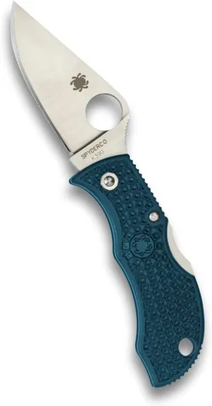 Spyderco Manbug Lightweight Folding Utility Pocket Knife with 1.97" K390 Stainless Steel Blade and High-Strength Blue FRN Handle - PlainEdge - MFPK390