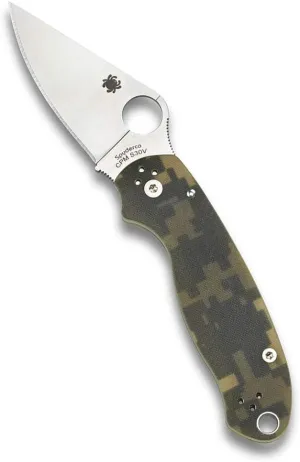 Spyderco Para 3 Camo 7.24" Signature Knife with 2.95" Stainless Steel Blade and Durable G-10 Handle - PlainEdge Serration - C223GPCMO