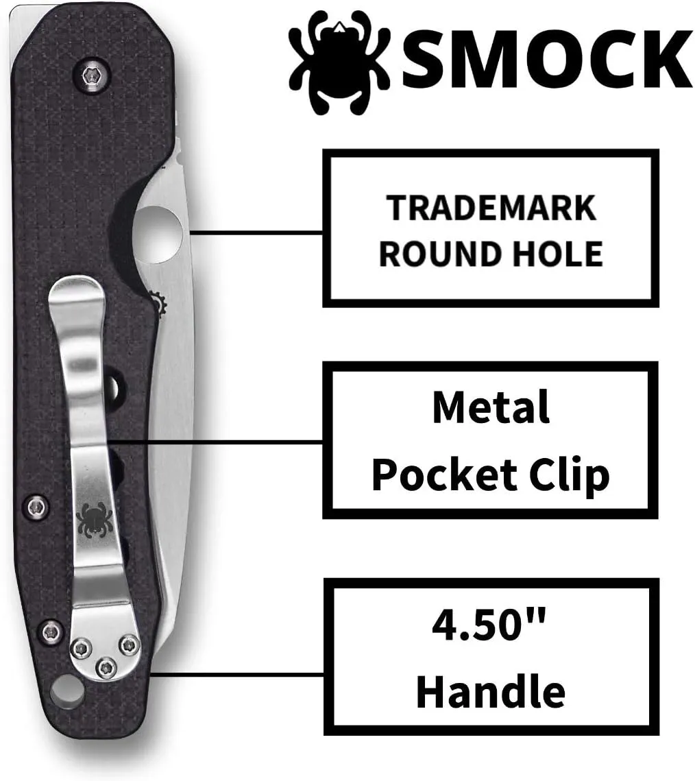 Spyderco Smock 3.39" Plain Edge Folding Pocket Knife (C240CFP)