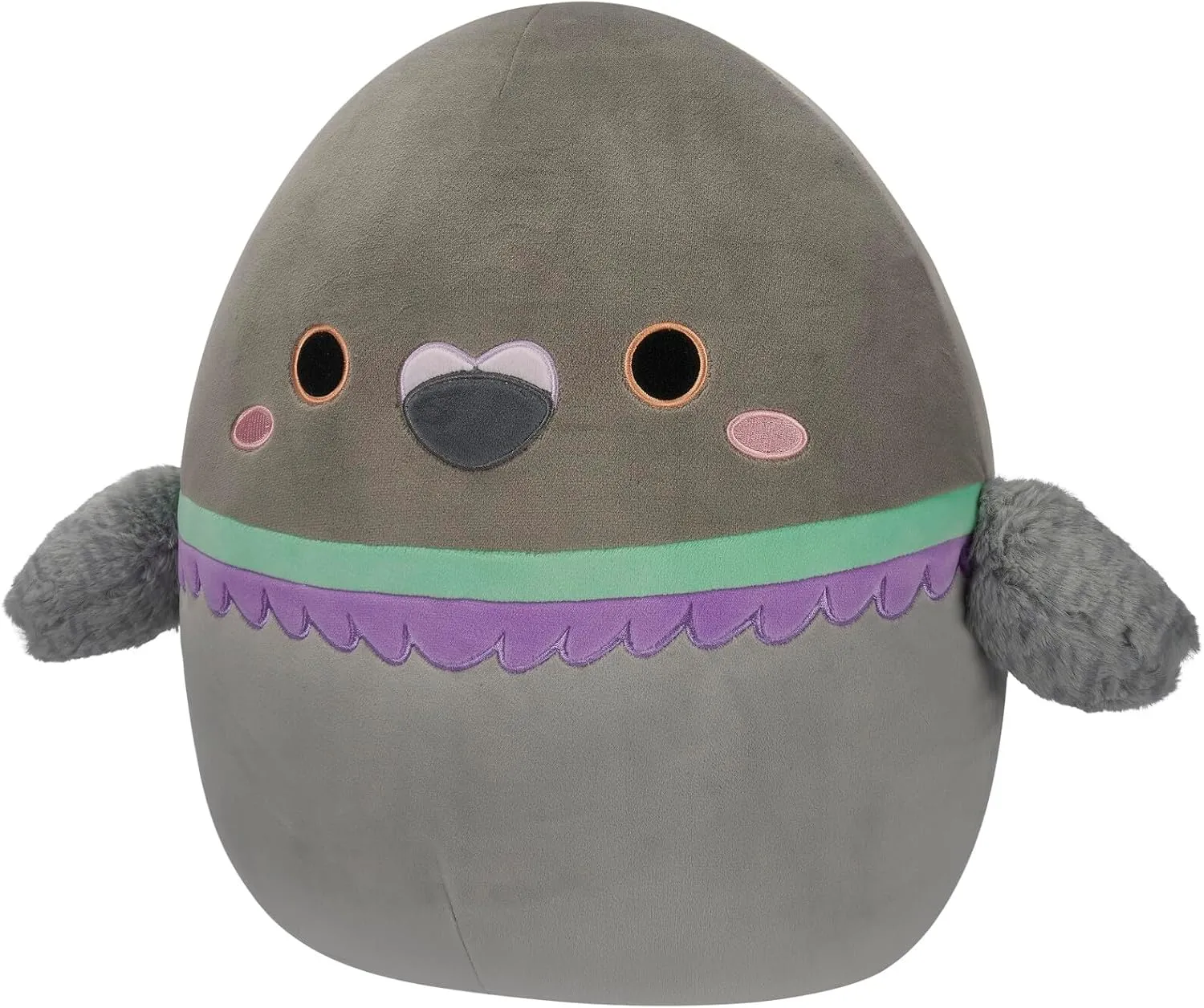 Squishmallows Original 14-Inch Ottilie Grey Pigeon with Fuzzy Wings - Official Jazwares Large Plush