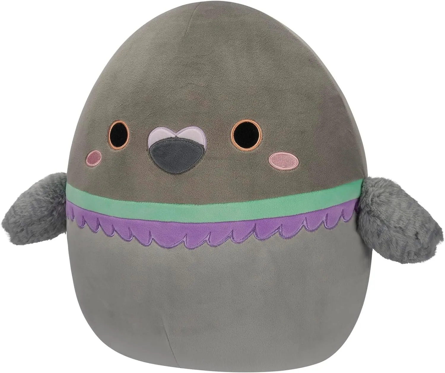 Squishmallows Original 14-Inch Ottilie Grey Pigeon with Fuzzy Wings - Official Jazwares Large Plush