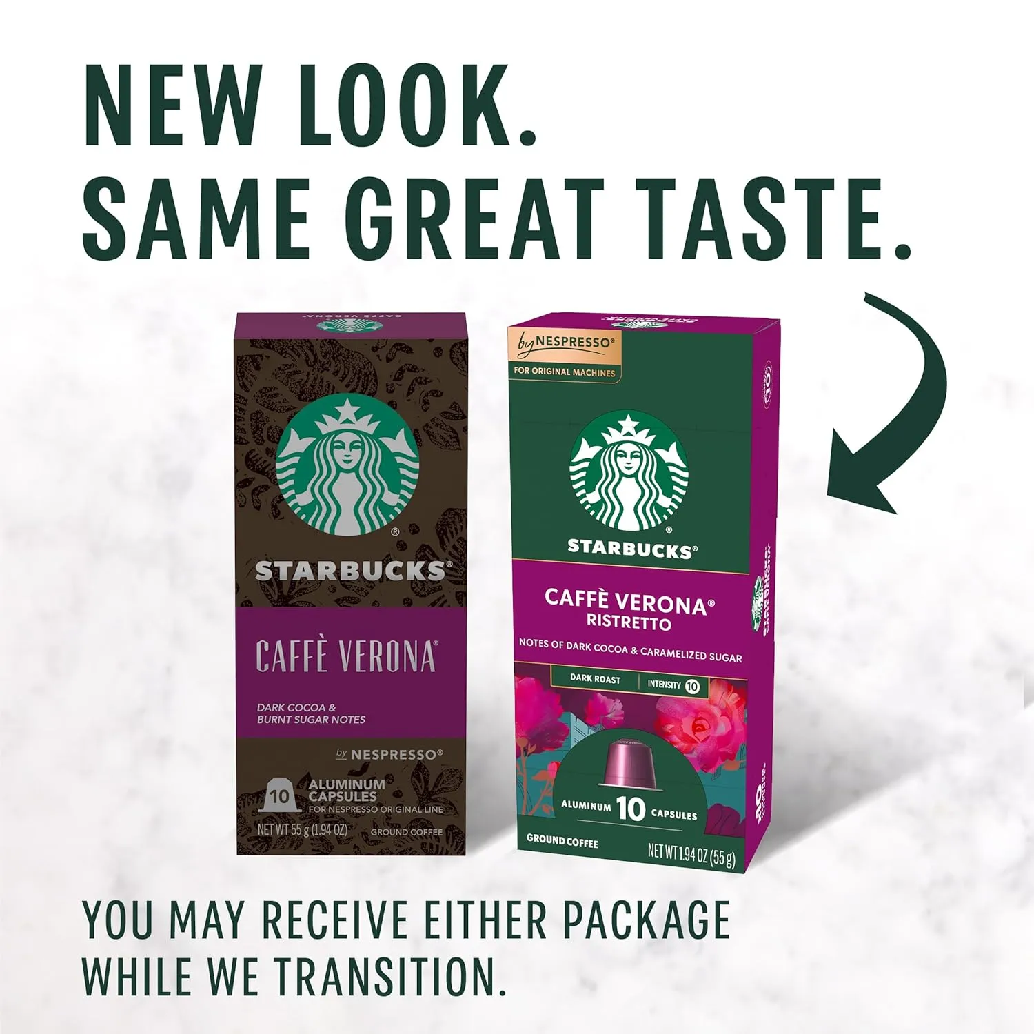Starbucks by Nespresso Original Line, Caffè Verona, Dark Roast Coffee, 50-count Espresso Pods