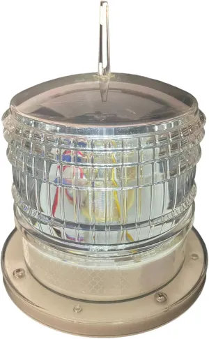 Steady-ON or Flashing 2NM IP67 Solar LED Marina Dock Barge Boat Safety Beacon Light - Cool White LED
