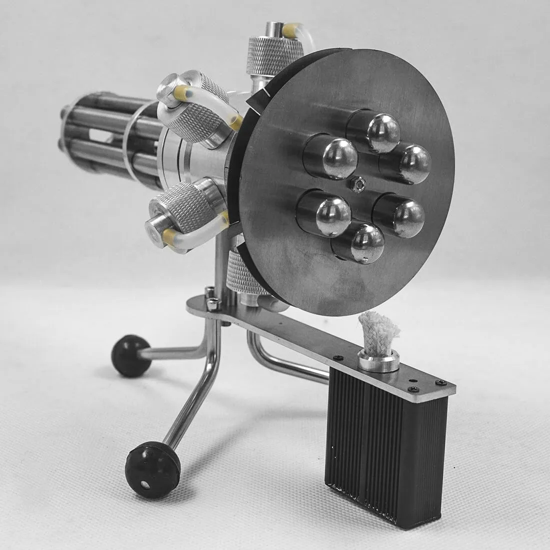Stirling Engine Model Kits, Pre-Assembled Alcohol-Powered 6-Cylinder Stirling Engine with Rotational Motion for Physical Science Experiment Display