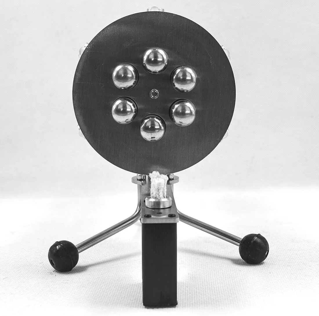 Stirling Engine Model Kits, Pre-Assembled Alcohol-Powered 6-Cylinder Stirling Engine with Rotational Motion for Physical Science Experiment Display
