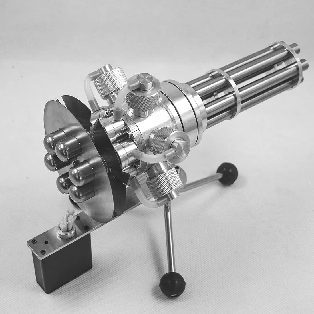 Stirling Engine Model Kits, Pre-Assembled Alcohol-Powered 6-Cylinder Stirling Engine with Rotational Motion for Physical Science Experiment Display