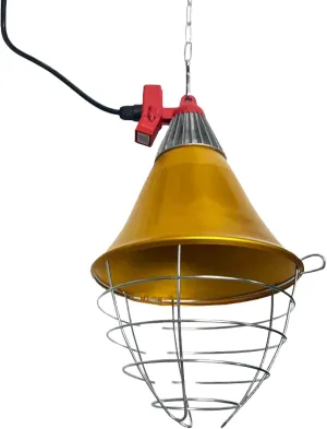 Stromberg's Heat Lamp with Safety Switch, Stainless Steel, Chicken Coop, Reptiles, Piglets, Infrared Light, Baby Lambs, Baby Goats, Newborn Livestock, Puppies, 250W, 6.5 Foot Cord