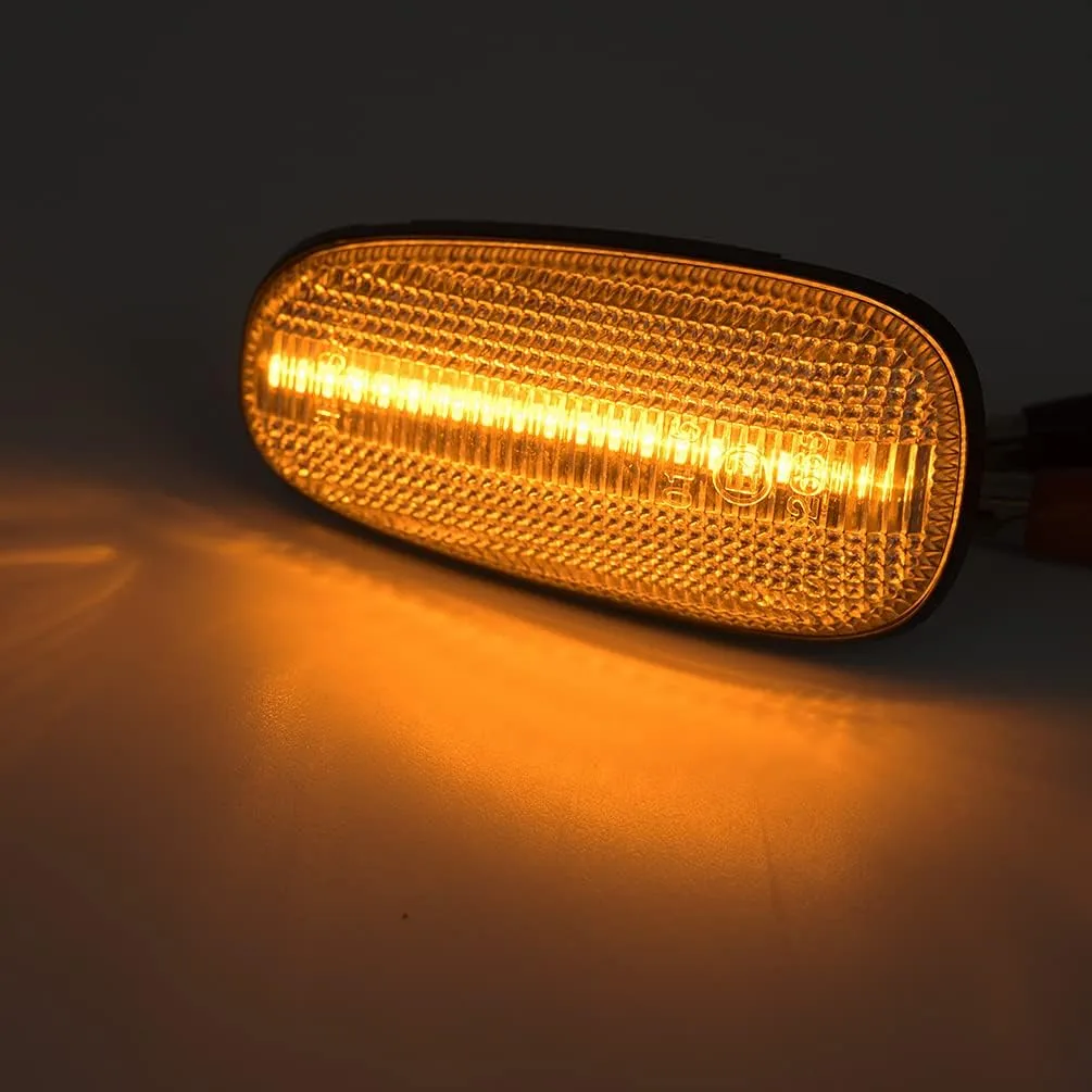 STS Clear Lens Side Marker Lamps Replacement for Cadillac STS 2005-2011 Driver Side/Passenger Side Fender Amber LED Turn Signal Lights Kits