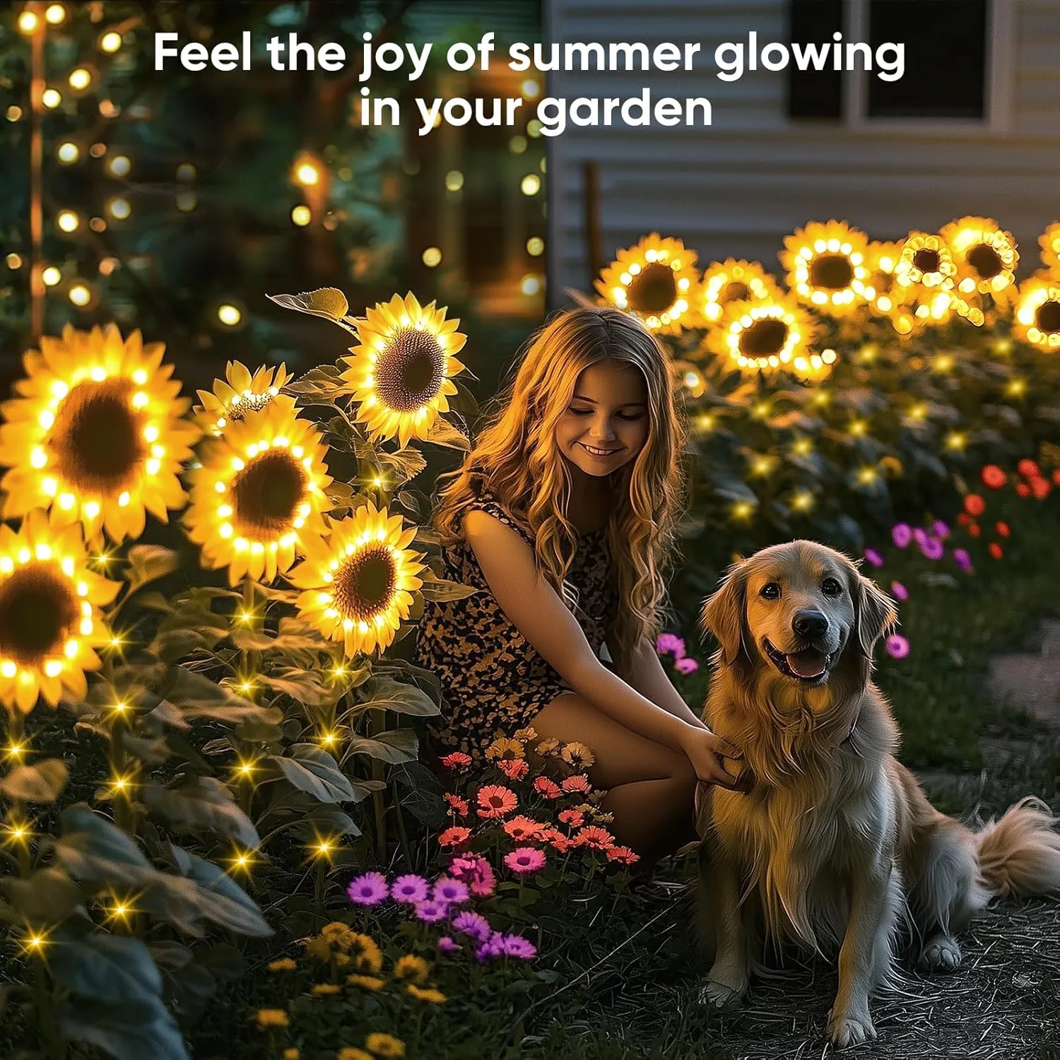 Sunflower Solar Lights Outdoor Decor: 3-Pack Artificial LED Solar Garden Lights with 3 Blooms Each - Waterproof Flower Lamp for Pathways Patio Yard Walkway Decorations - Gardening Gifts for Women 2025