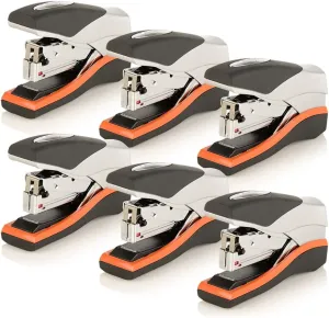 Swingline Stapler, Half Strip Desktop Stapler, 40 Sheet Capacity, Low Force, Compact Size, Office, Desk, Optima 40, Orange/Silver/Black, 6 Pack (87842)