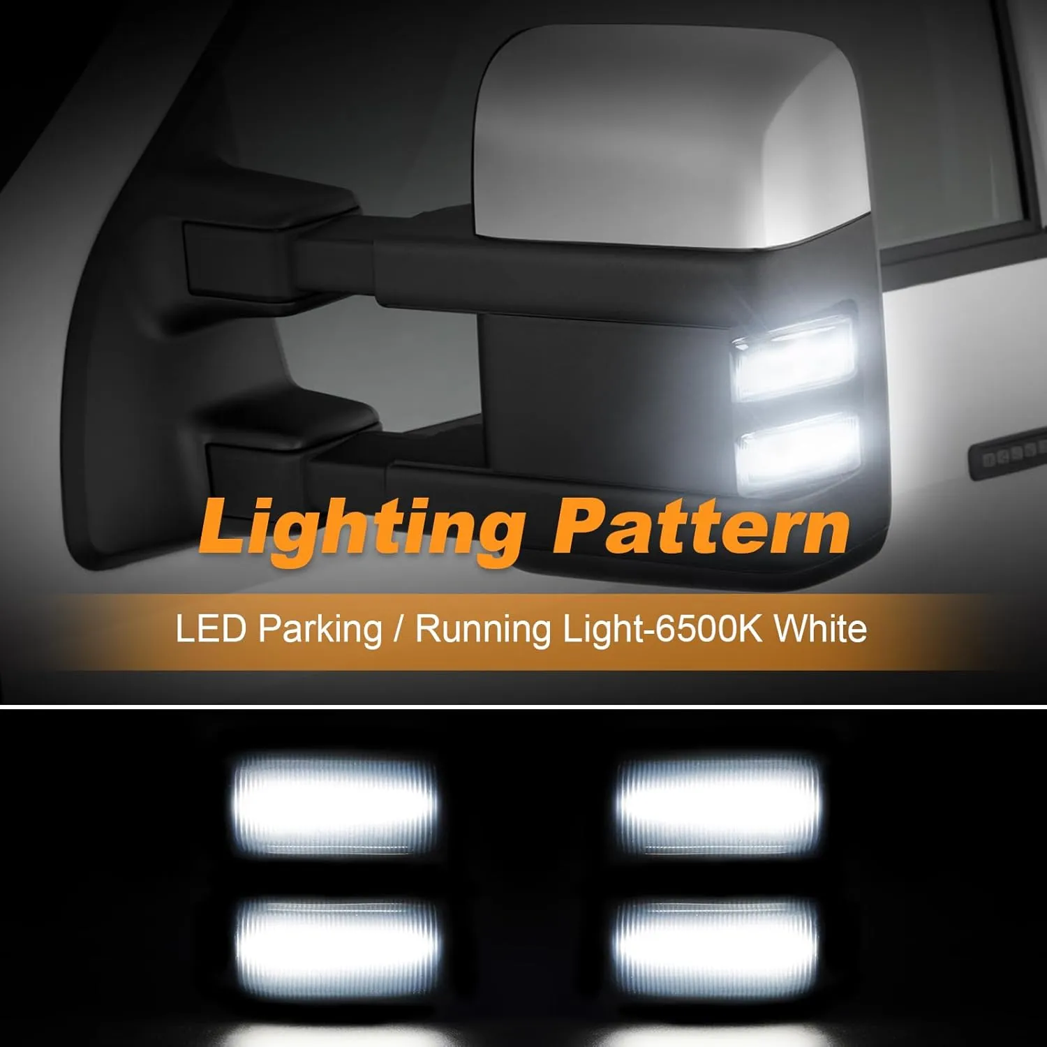 Switchback Side Mirror Marker Lights Compatible With Ford 2008-2016 F250 F350 F450 F550 Super Duty Turn Signal Running Light, White LED Parking Lamp, Amber LED Turn Signal Lights (Smoked Lens)