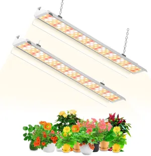 SZHLUX Grow Light 2FT 80W (2×40W) Full Spectrum LED Linkable Sunlight Plant Light for Indoor Plants, Grow Lamp Strip with On/Off Switch - 2 Pack