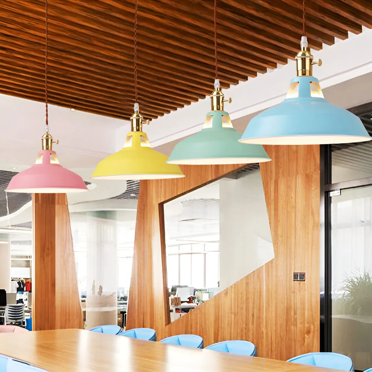 Taavita Ceiling Lights - Colorful Industrial LED Macaron Pendant Lamp